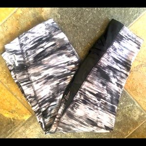 RBX Active Women Squat Stretch High Waist Workout Pant Leggings Blk White XL EUC